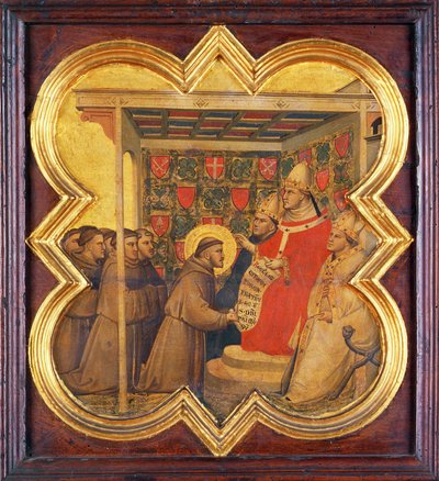 Der heilige Franziskus präsentiert seine Regel dem Papst von Taddeo Gaddi